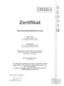 Schimmelpilz-Zertifikat 2004