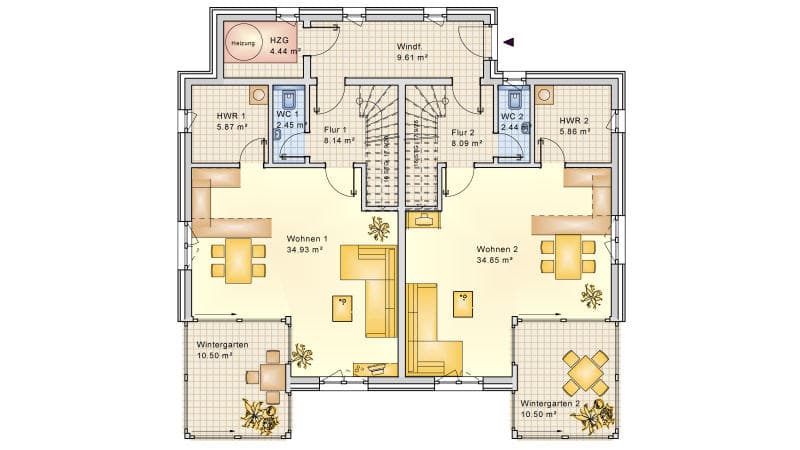 Grundriss Doppelhaus