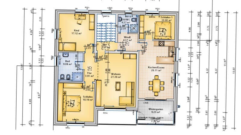 Architektenhaus Planung Grundriss