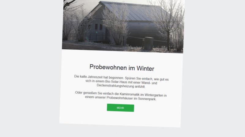 Hausbaunewsletter Probewohnen