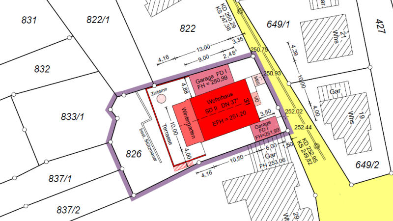 Lageplan mit Details